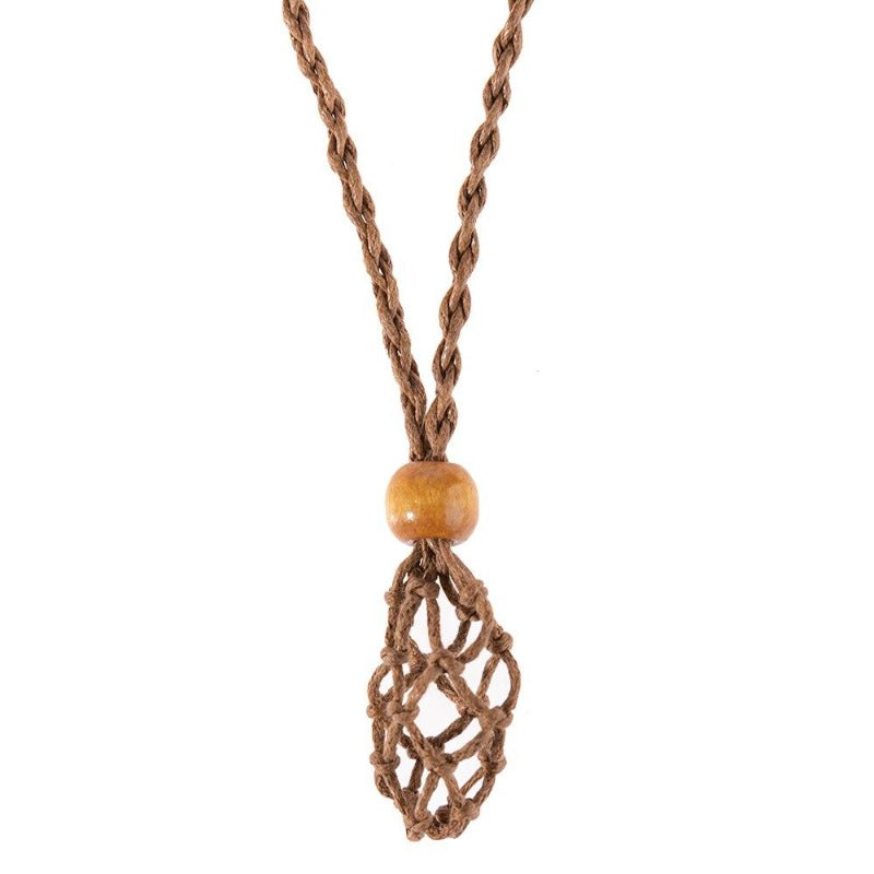 Corde macramé pour collier marron